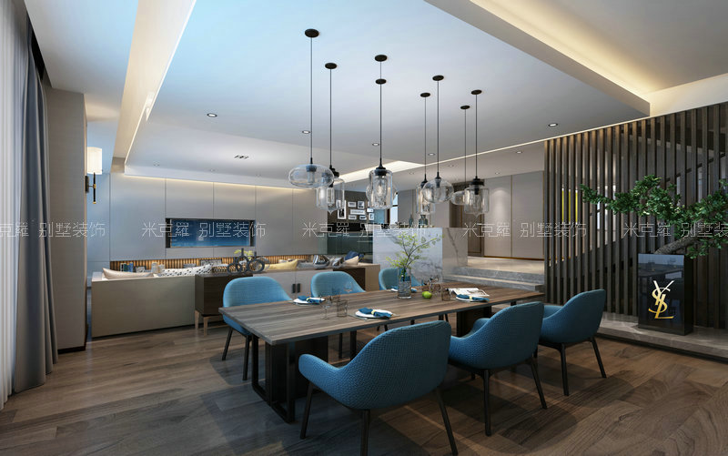 湖左岸丨200㎡现代简约装修案例