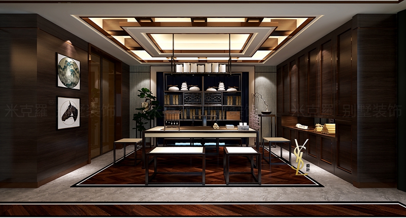 独墅岛丨900㎡中式风格别墅装修案例